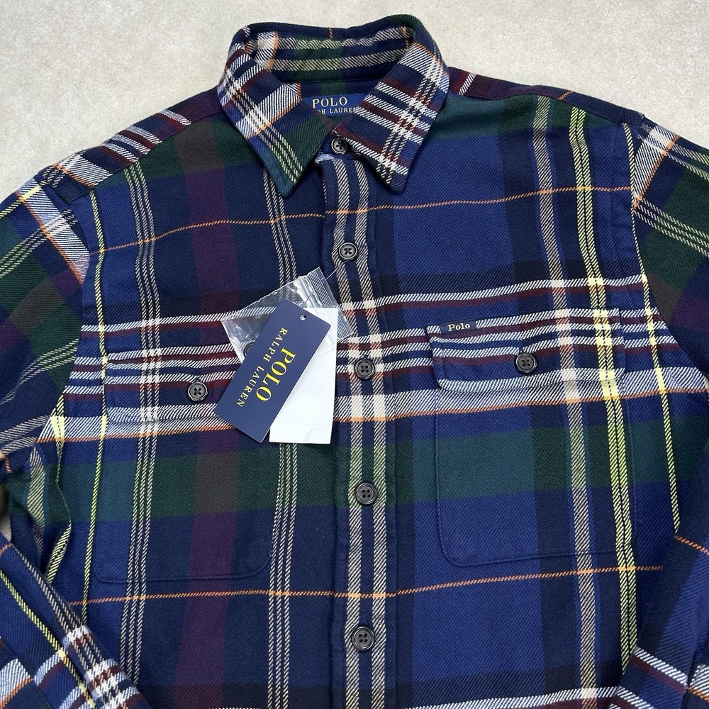 Polo Ralph Lauren Shirt Men's Small Plaid Button Up Flannel Workshirt